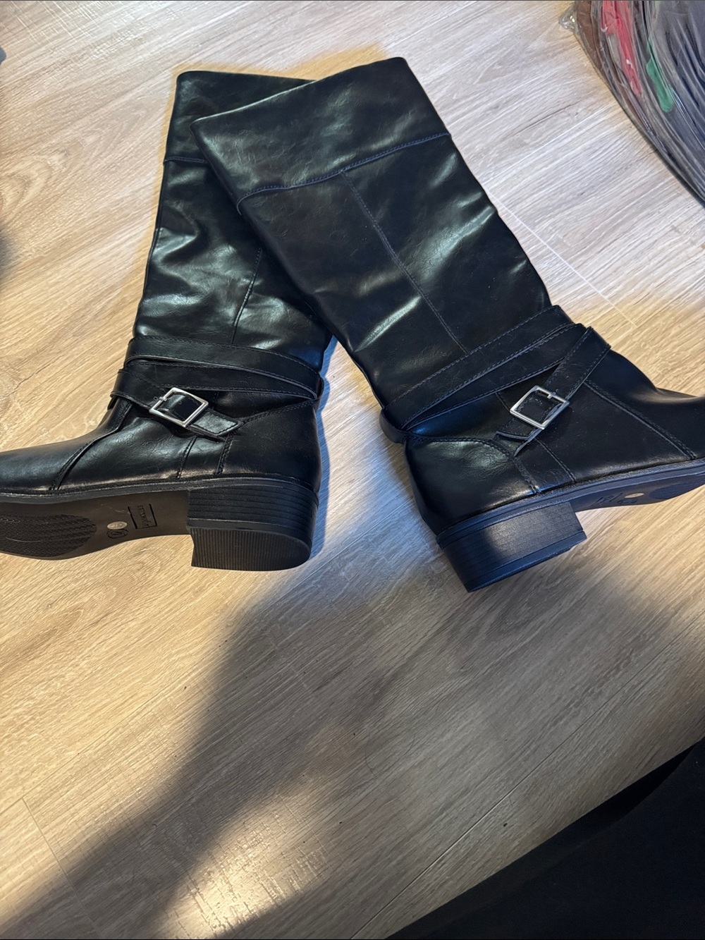 Arizona Jean Company Black Mid Calf Buckle Boots